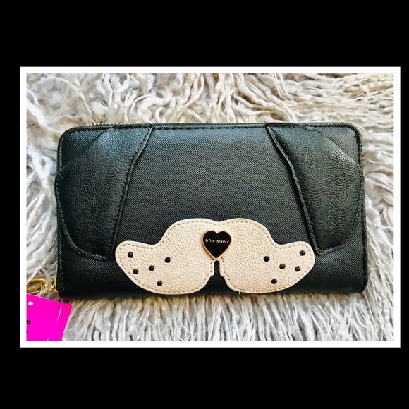 Betsey Johnson Black Puppy Dog Purse & Wallet Set - Picture 6 of 8